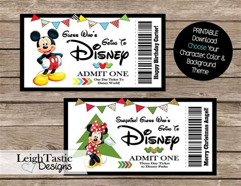 Disney Ticket Template Printable