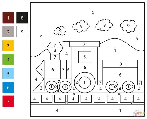 Disney Trains Color by Number