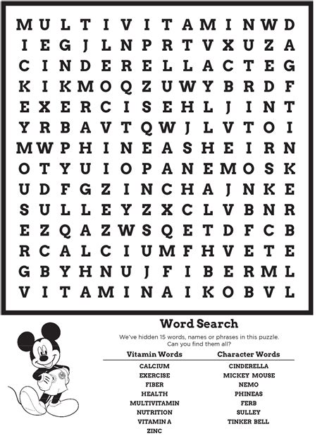 Disney Word Search Printables Gallery 3