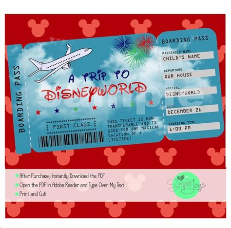 Disney World Ticket Template Design