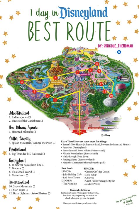 Disneyland Attractions Printable