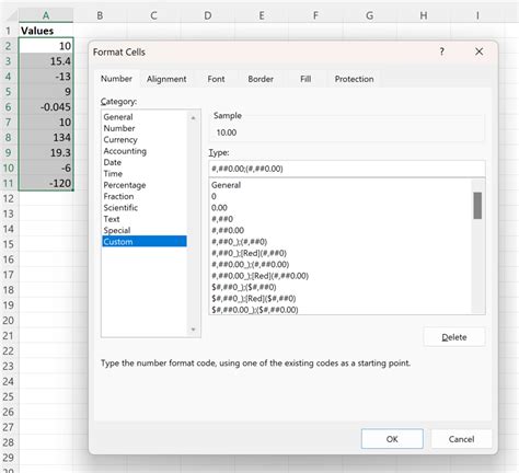 Display Negative Percentages in Parentheses Excel Custom Number Format