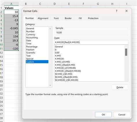 Display Negative Percentages in Parentheses Excel