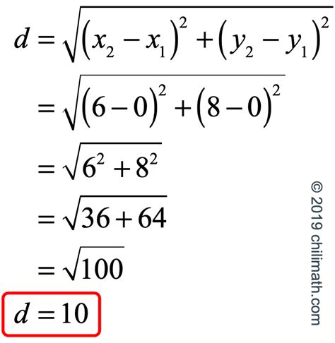 Distance formula examples in Google Sheets