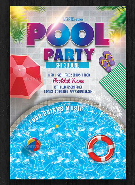 Dive into Fun Pool Party Template