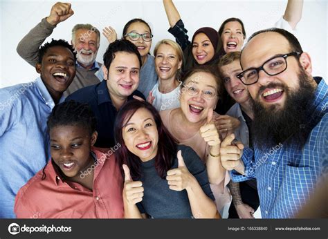 Diverse group of people joining in from the back, indicating a new perspective