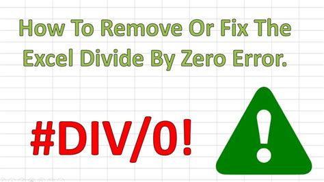 Dividing by Zero Error in Excel