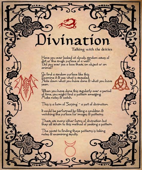 Book of Shadows page with divination illustration