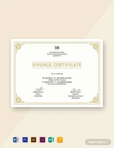 Divorce Certificate Template 8