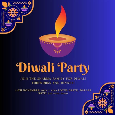 Diwali Party Invitation Template