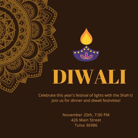 Diwali Party Invitation Template Image 1