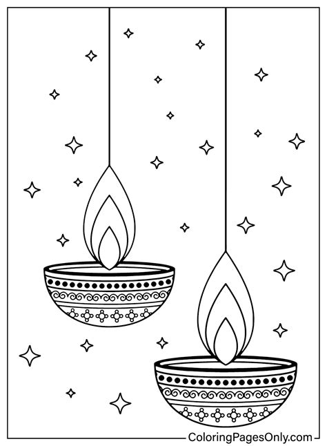 Diwali Printable Coloring Pages Free