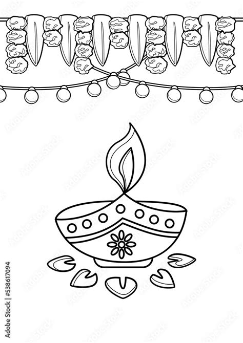 Diwali Puja Coloring Page