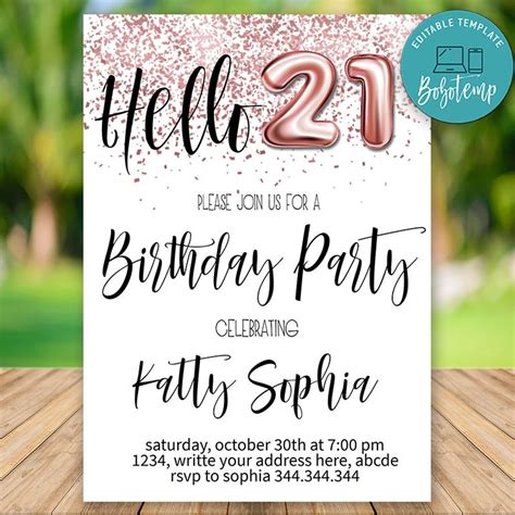 DIY 21st Birthday Invitation