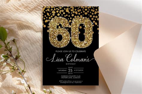 DIY 60th Birthday Invitations