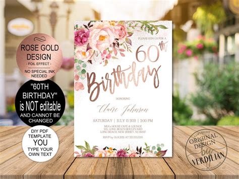 DIY 60th Birthday Templates