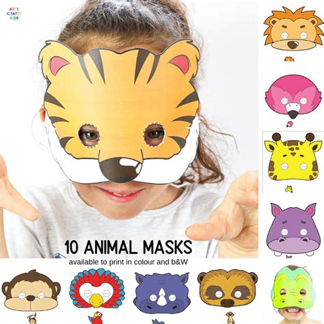 DIY animal masks for kids printable