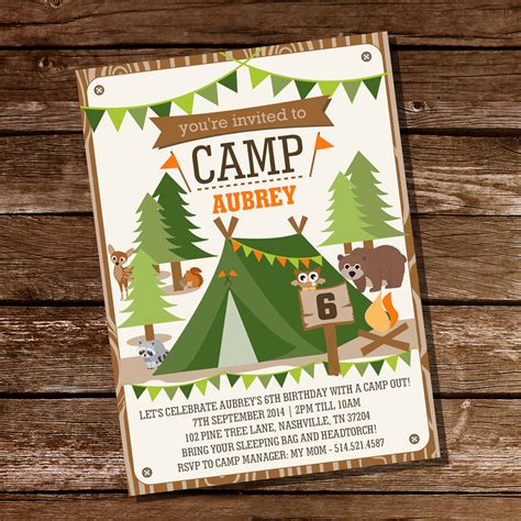 DIY Backyard Camping Party Invitation