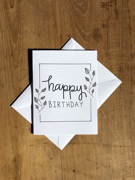 DIY Birthday Card Hand-Drawn Elements Template