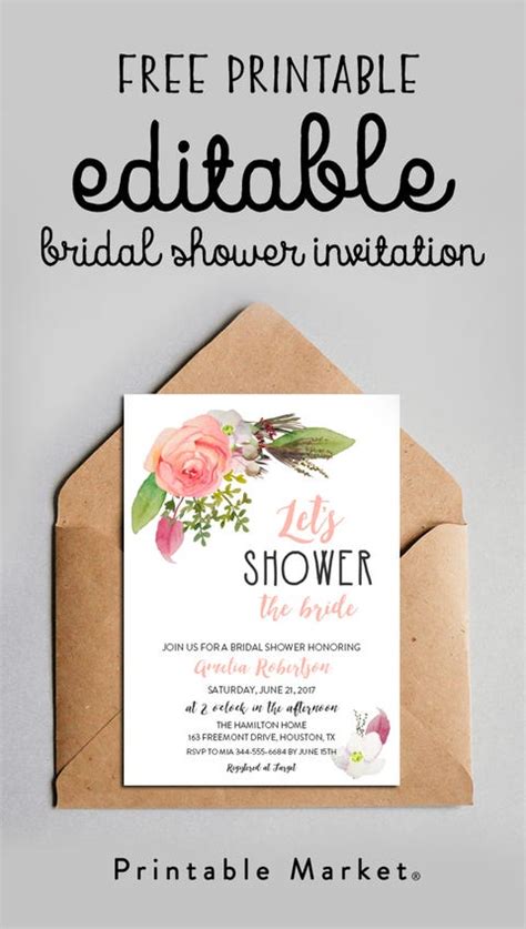 DIY Bridal Shower Invitation Templates