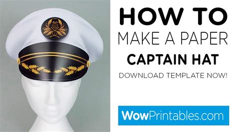 Create a captain hat template using cardboard and scissors