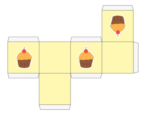 Kraft Cupcake Box Template