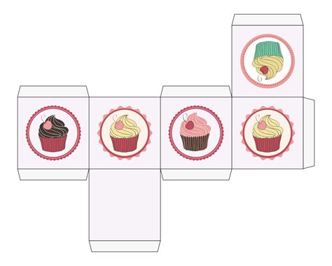 Cupcake Box Template with Handles