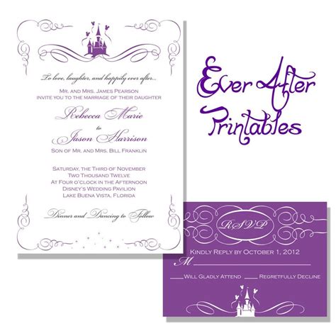 DIY Disney Wedding Invitation Templates