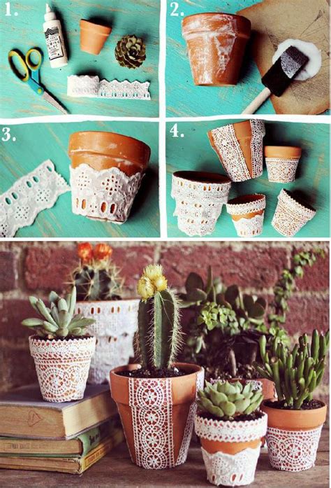 DIY flower pot designs with monogrammed letters and initials