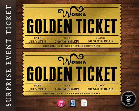 Image of DIY Golden Ticket Template