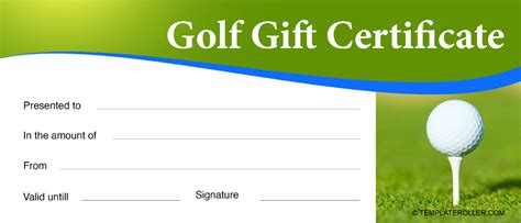 DIY golf gift certificate templates