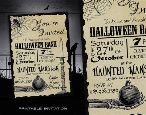 DIY Halloween Birthday Invitations