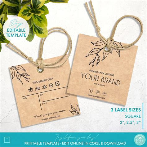 DIY hang tag template