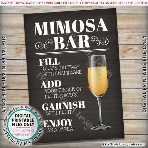 DIY mimosa bar sign