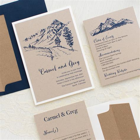 DIY Mountain Wedding Invitations