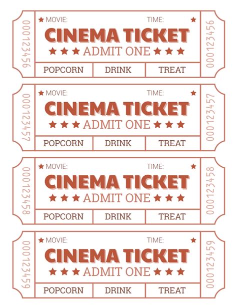 DIY movie ticket printables