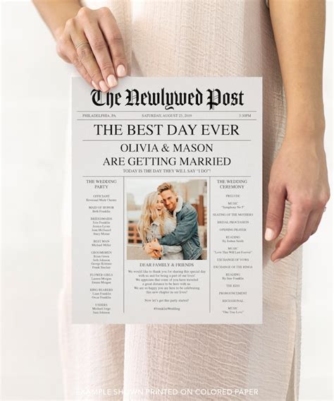 DIY Newspaper Wedding Program Template