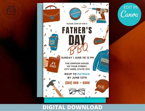 DIY Photo Father's Day Invitation Template