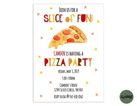 DIY Pizza Party Invitation