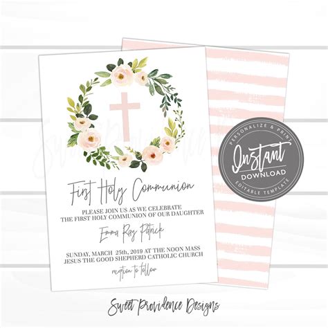 DIY First Communion Invitation Idea