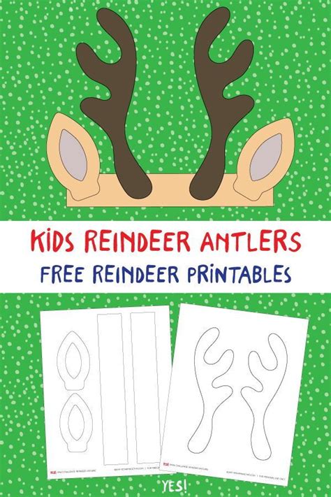 Image of DIY reindeer antlers template for kids