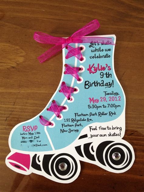 DIY Roller Skate Invitation Template