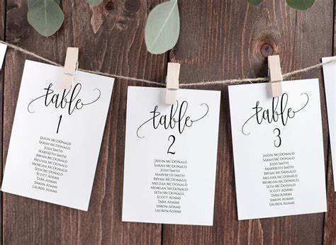 DIY seating chart cards with cardstock and markers