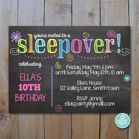 DIY Sleepover Party Invitation Templates