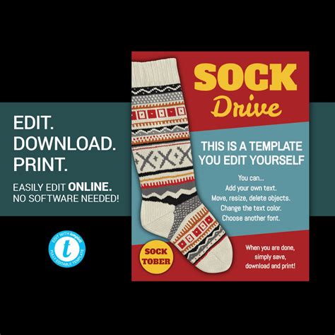 DIY Sock Drive Flyer Template 2