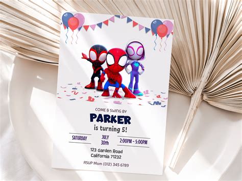 DIY Spidey Birthday Invitations Templates