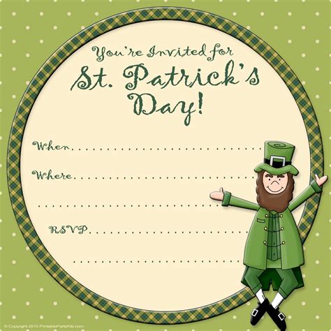 DIY St. Patrick's Day party invitation template