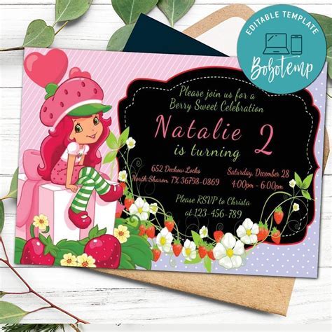 DIY strawberry invitation