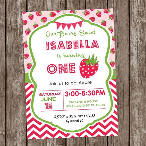 DIY strawberry invitations