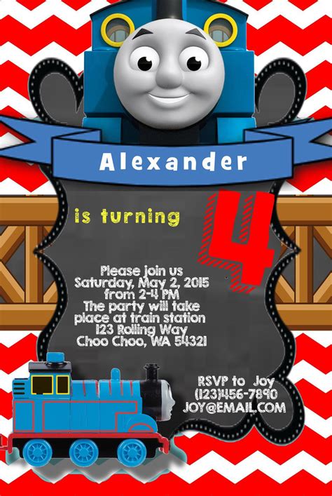 DIY Thomas Train Birthday Invitation